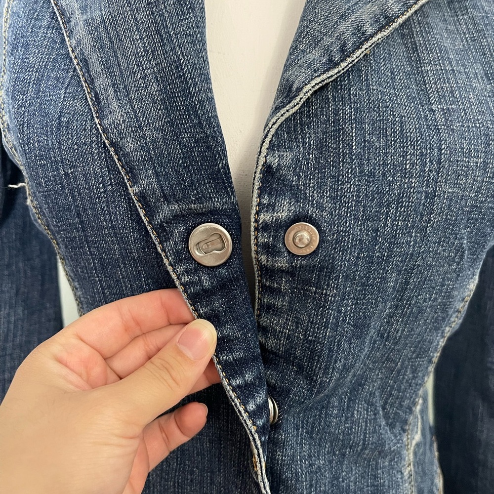 Denim Blazer Jacket - image 3